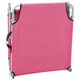 vidaXL Folding Sun Lounger Steel And Fabric Pink | SKU: 310330 | Barcode: 8720286072806
