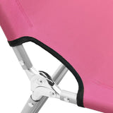 vidaXL Folding Sun Lounger Steel And Fabric Pink | SKU: 310330 | Barcode: 8720286072806