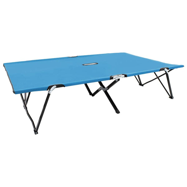 vidaXL Two Person Folding Sun Lounger Blue Steel | SKU: 310352 | Barcode: 8720286073025