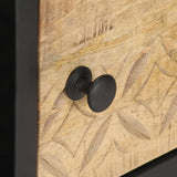 vidaXL Coffee Table With Carved Door 90x55x36 cm Rough Mango Wood | SKU: 320946 | Barcode: 8720286083178