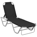 vidaXL Sun Lounger Aluminium And Textilene Black | SKU: 310525 | Barcode: 8720286086780