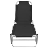 vidaXL Sun Lounger Aluminium And Textilene Black | SKU: 310525 | Barcode: 8720286086780