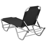 vidaXL Sun Lounger Aluminium And Textilene Black | SKU: 310525 | Barcode: 8720286086780
