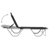 vidaXL Sun Lounger Aluminium And Textilene Black | SKU: 310525 | Barcode: 8720286086780