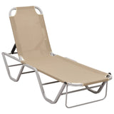 vidaXL Sun Lounger Aluminium And Textilene Cream | SKU: 310526 | Barcode: 8720286086797