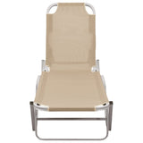 vidaXL Sun Lounger Aluminium And Textilene Cream | SKU: 310526 | Barcode: 8720286086797