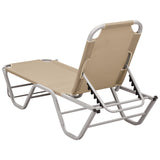 vidaXL Sun Lounger Aluminium And Textilene Cream | SKU: 310526 | Barcode: 8720286086797