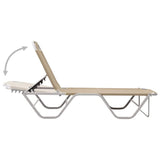 vidaXL Sun Lounger Aluminium And Textilene Cream | SKU: 310526 | Barcode: 8720286086797