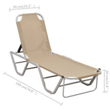 vidaXL Sun Lounger Aluminium And Textilene Cream | SKU: 310526 | Barcode: 8720286086797