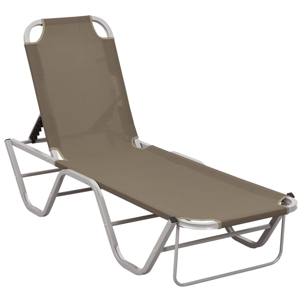 vidaXL Sun Lounger Aluminium And Textilene Taupe | SKU: 310527 | Barcode: 8720286086803
