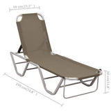 vidaXL Sun Lounger Aluminium And Textilene Taupe | SKU: 310527 | Barcode: 8720286086803