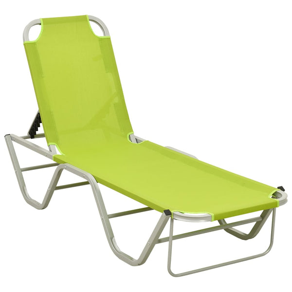 vidaXL Sun Lounger Aluminium And Textilene Green | SKU: 310528 | Barcode: 8720286086810