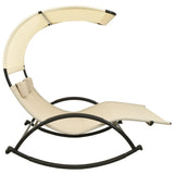 vidaXL Double Sun Lounger With Canopy Textilene Cream | SKU: 310548 | Barcode: 8720286087015