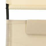 vidaXL Double Sun Lounger With Canopy Textilene Cream | SKU: 310548 | Barcode: 8720286087015