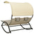 vidaXL Double Sun Lounger With Canopy Textilene Taupe & Cream | SKU: 310549 | Barcode: 8720286087022