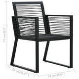 vidaXL Garden Chairs 4 pcs Rope Rattan Black | SKU: 312160 | Barcode: 8720286090220
