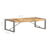 vidaXL Coffee Table 140x70x40 cm Rough Mango Wood | SKU: 321587 | Barcode: 8720286104798