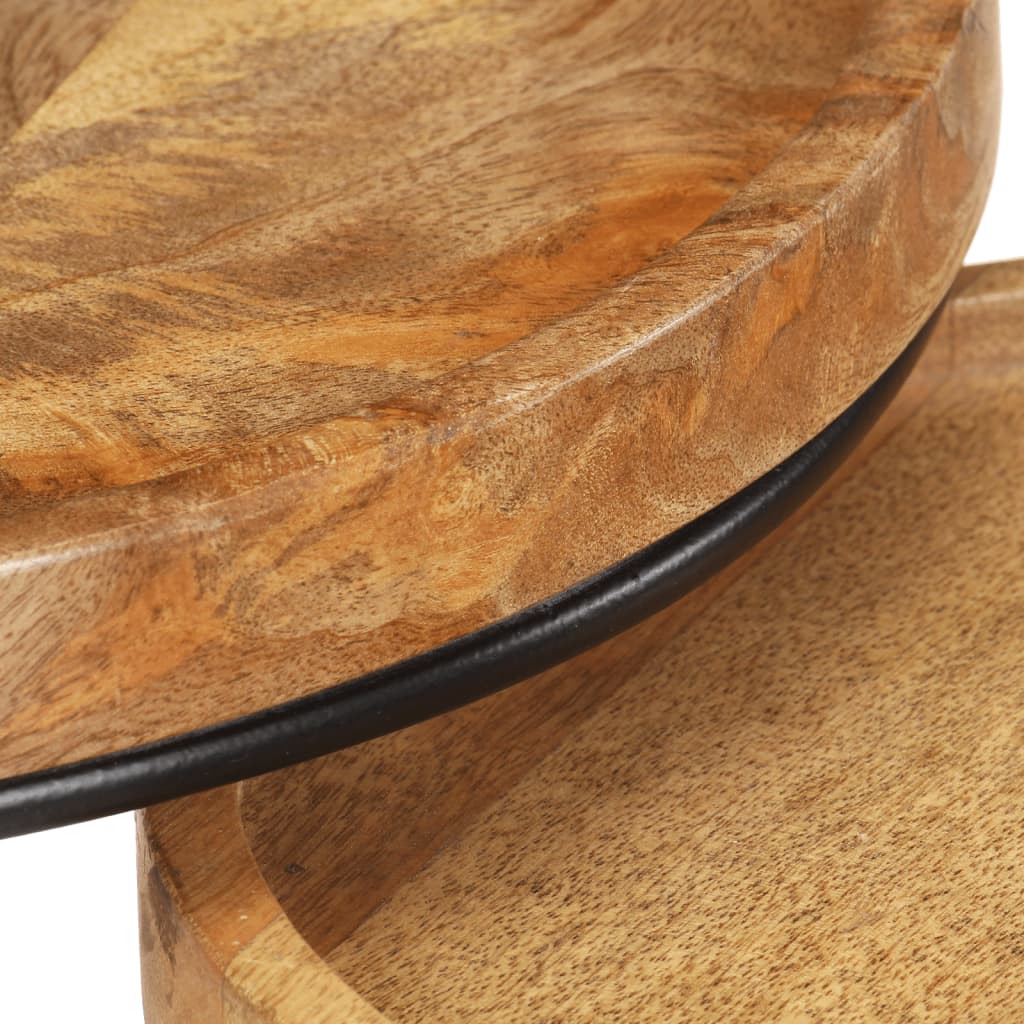vidaXL 2 Piece Coffee Table Set Solid Mango Wood and Steel | SKU: 321705 | Barcode: 8720286105979