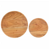 vidaXL 2 Piece Coffee Table Set Solid Acacia Wood and Steel | SKU: 321706 | Barcode: 8720286105986