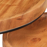 vidaXL 2 Piece Coffee Table Set Solid Acacia Wood and Steel | SKU: 321706 | Barcode: 8720286105986