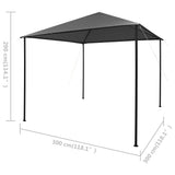 vidaXL Gazebo 3x3 m Anthracite Fabric and Steel 180 g/m² | SKU: 312240 | Barcode: 8720286106600