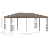 vidaXL Gazebo 6x3 m Taupe Fabric | SKU: 312271 | Barcode: 8720286106907