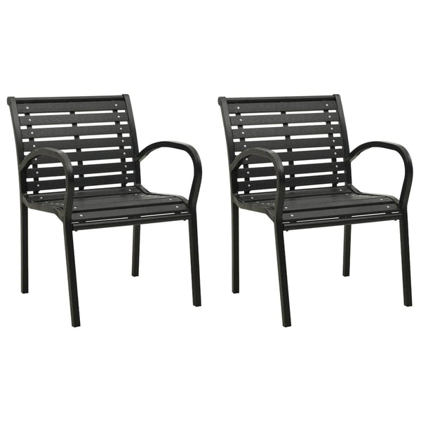 vidaXL Garden Chairs 2 pcs Steel and WPC Black | SKU: 312034 | Barcode: 8720286106983