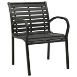vidaXL Garden Chairs 2 pcs Steel and WPC Black | SKU: 312034 | Barcode: 8720286106983