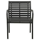 vidaXL Garden Chairs 2 pcs Steel and WPC Black | SKU: 312034 | Barcode: 8720286106983