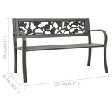 vidaXL Garden Bench 125 cm Steel Grey N2 | SKU: 312038 | Barcode: 8720286107027
