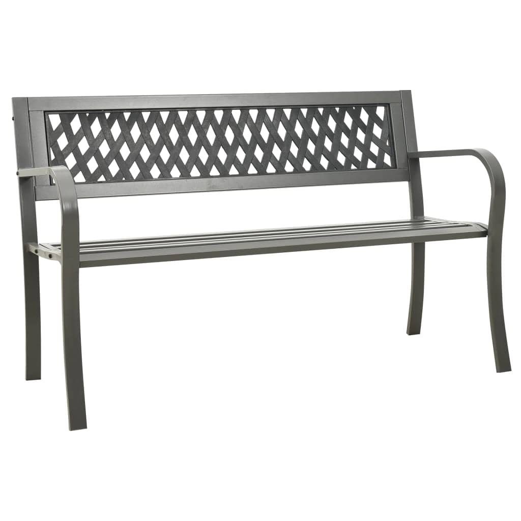 vidaXL Garden Bench 125 cm Steel Grey N3 | SKU: 312039 | Barcode: 8720286107034