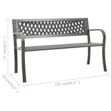vidaXL Garden Bench 125 cm Steel Grey N3 | SKU: 312039 | Barcode: 8720286107034