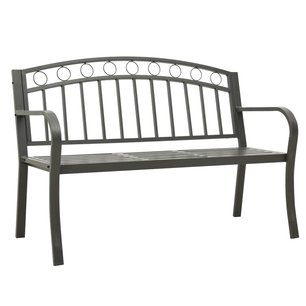 vidaXL Garden Bench With A Table 125 cm Steel Grey | SKU: 312041 | Barcode: 8720286107058