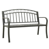 vidaXL Garden Bench With A Table 125 cm Steel Grey | SKU: 312041 | Barcode: 8720286107058