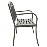 vidaXL Garden Bench With A Table 125 cm Steel Grey | SKU: 312041 | Barcode: 8720286107058