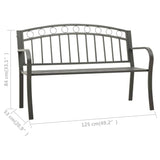 vidaXL Garden Bench 125 cm Steel Grey N4 | SKU: 312042 | Barcode: 8720286107065