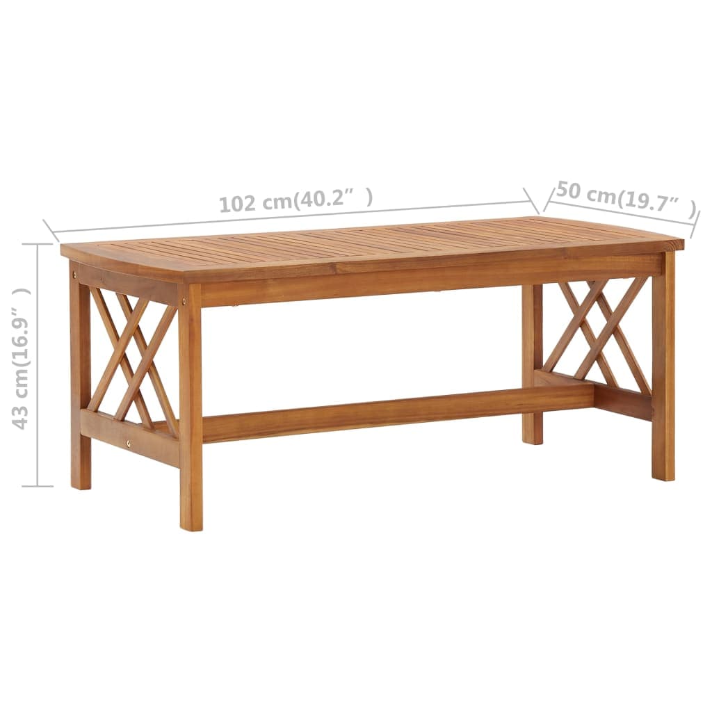 vidaXL Coffee Table 102x50x43 cm Solid Acacia Wood | SKU: 310265 | Barcode: 8720286107584