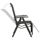 vidaXL Reclining Garden Chairs 2pcs Textilene And Aluminium Black  | SKU: 312195 | Barcode: 8720286108420