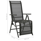 vidaXL Reclining Garden Chairs 2pcs Textilene And Aluminium Black  | SKU: 312195 | Barcode: 8720286108420