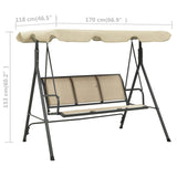 vidaXL Garden Swing Chair With Canopy Anthracite And Sand | SKU: 313325 | Barcode: 8720286135099