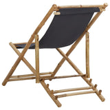 vidaXL Deck Chair Bamboo and Canvas Dark Grey | SKU: 313018 | Barcode: 8720286135273