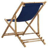 vidaXL Deck Chair Bamboo and Canvas Navy Blue | SKU: 313019 | Barcode: 8720286135280