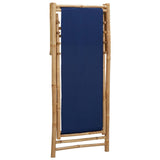 vidaXL Deck Chair Bamboo and Canvas Navy Blue | SKU: 313019 | Barcode: 8720286135280