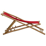 vidaXL Deck Chair Bamboo and Canvas Red | SKU: 313020 | Barcode: 8720286135297