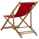 vidaXL Deck Chair Bamboo and Canvas Red | SKU: 313020 | Barcode: 8720286135297