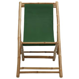 vidaXL Deck Chair Bamboo and Canvas Green | SKU: 313021 | Barcode: 8720286135303