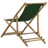 vidaXL Deck Chair Bamboo and Canvas Green | SKU: 313021 | Barcode: 8720286135303