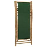 vidaXL Deck Chair Bamboo and Canvas Green | SKU: 313021 | Barcode: 8720286135303
