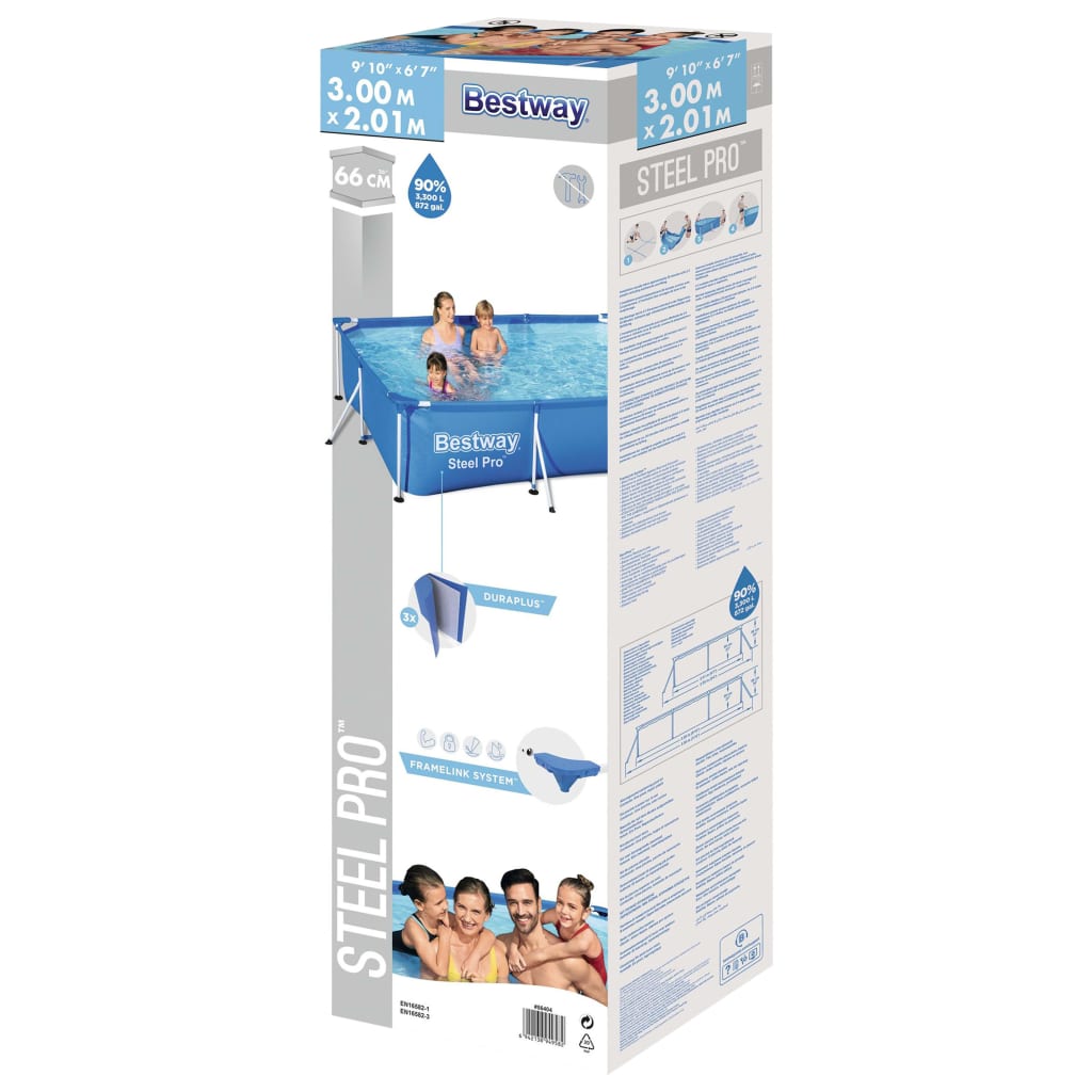 Bestway Steel Pro Swimming Pool 300x201x66 cm | SKU: 92812 | Barcode: 8720286135495