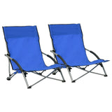 vidaXL Folding Beach Chairs 2 pcs Blue Fabric | SKU: 312488 | Barcode: 8720286136997